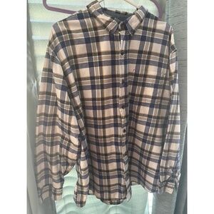 BLUE MOUNTAIN Shirt Mens 2XLT Plaid Multi-Color Button Up Long Sleeve Casual Cla